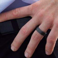 Tantalum Band With A Wired Center And High Polish Edges -Luxe Rings Shop Tantalum 7mm Band with A Wired Center and High Polish Edges Tantalum model gfb04272