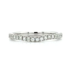 18K White Gold Small Curve Diamond Band