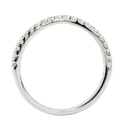 18K White Gold Small Curve Diamond Band -Luxe Rings Shop WRPS0139C
