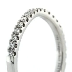 18K White Gold Small Curve Diamond Band -Luxe Rings Shop WRPS0139D