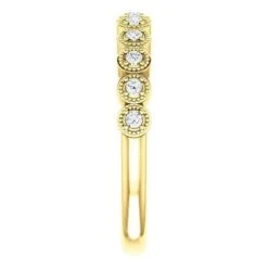 18K Yellow Gold Bezel Milgrain Diamond Band -Luxe Rings Shop ldbyelb